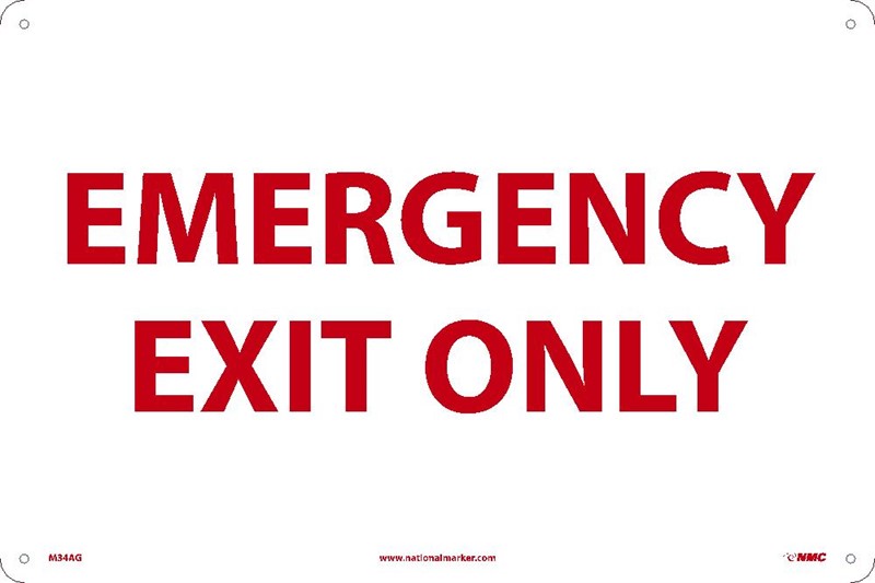 Emergency Exit Only Sign 10" x 14"