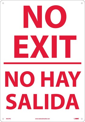 No Exit Sign Bilingual 20" x 14"