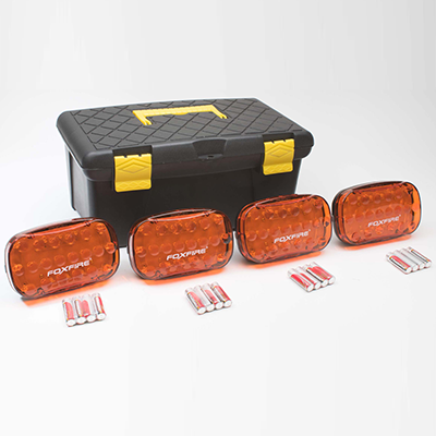Foxfire Portable Magnetic LED Signal Light 4-Pack with Travel Case