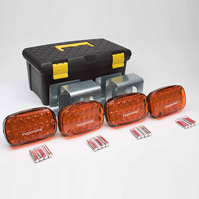 Foxfire Portable Magnetic LED Signal Light & Traffic Cone Bracket 4-Pack Amber