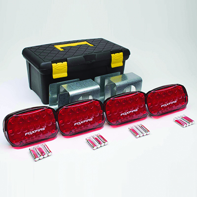 Foxfire Portable Magnetic LED Signal Light & Traffic Cone Bracket 4-Pack Red