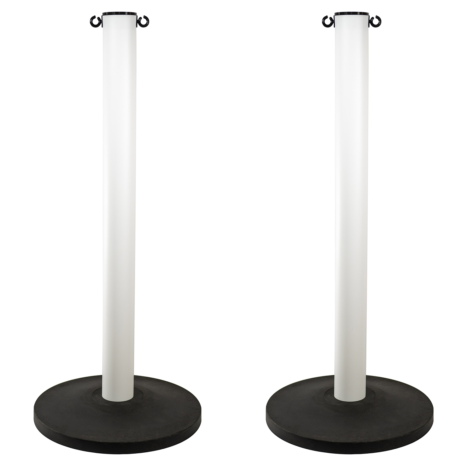 3" Heavy-Duty Industrial Plastic Stanchions with Rubber Base