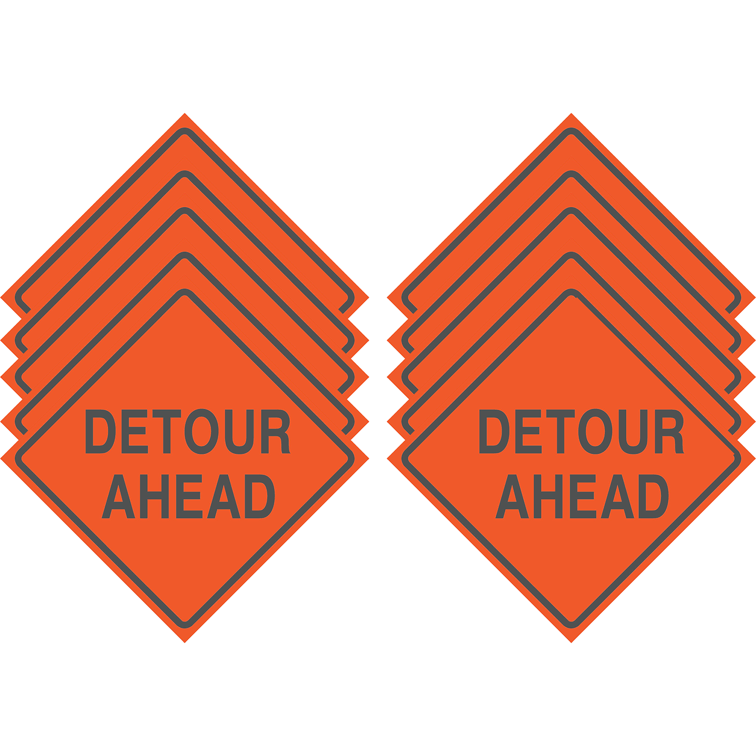Reflective Water-Resistant DETOUR AHEAD Sign