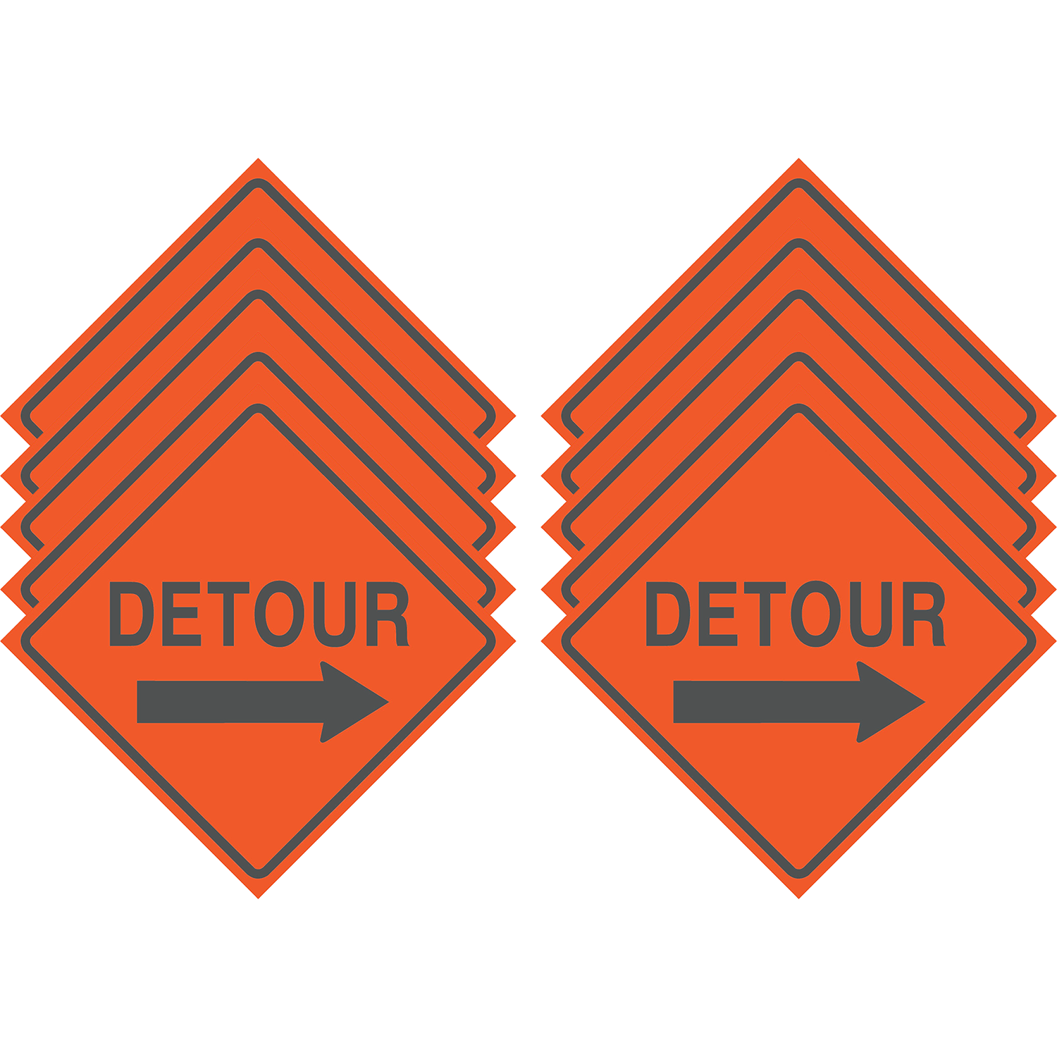 Reflective Water-Resistant DETOUR RIGHT ARROW Sign