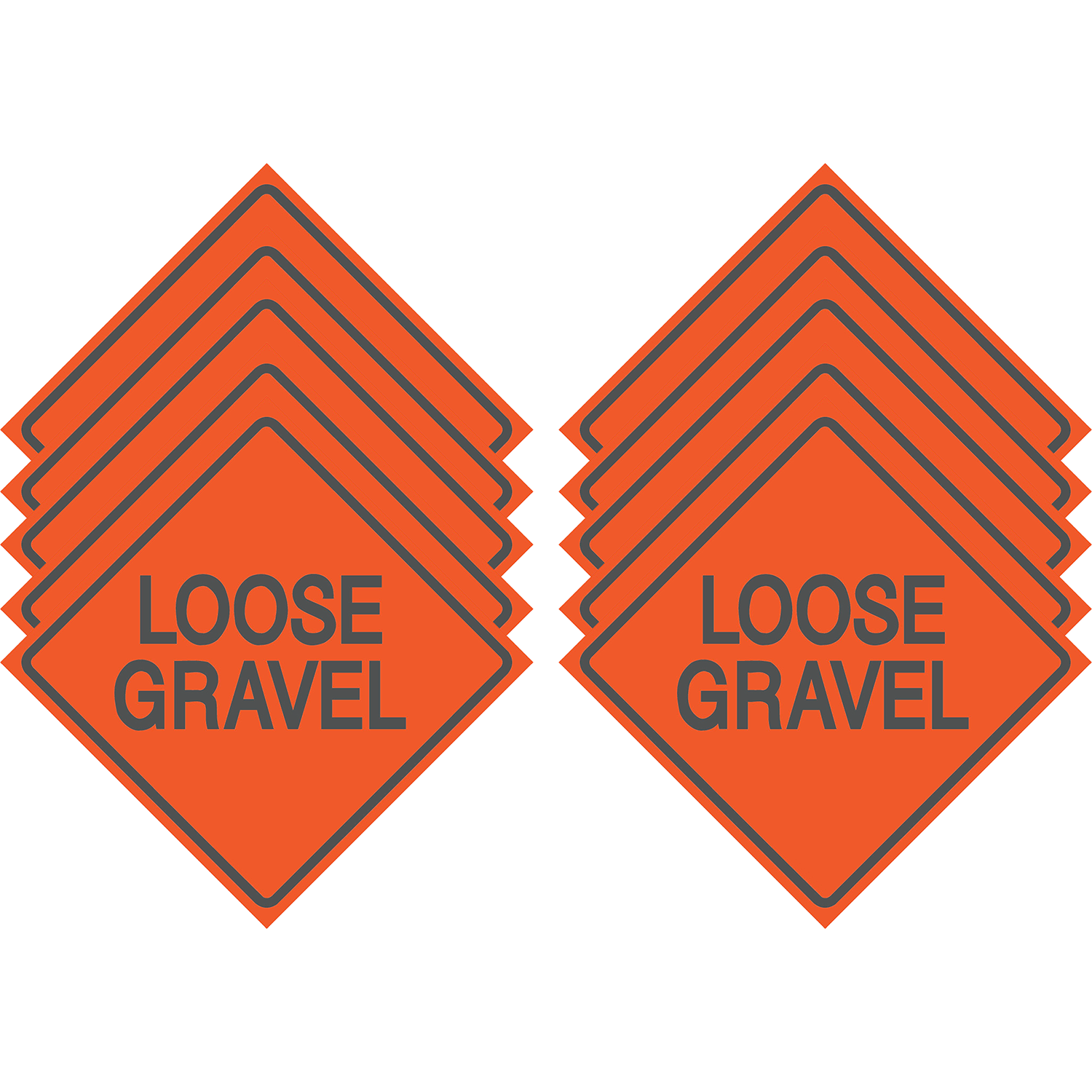 Reflective Water-Resistant LOOSE GRAVEL Sign