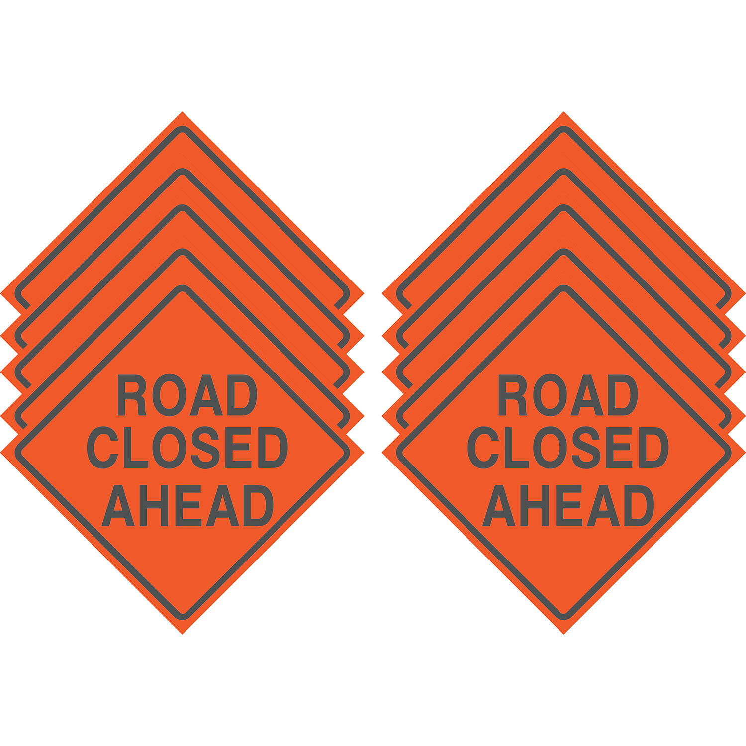 Reflective Water-Resistant ROAD CLOSED AHEAD Sign