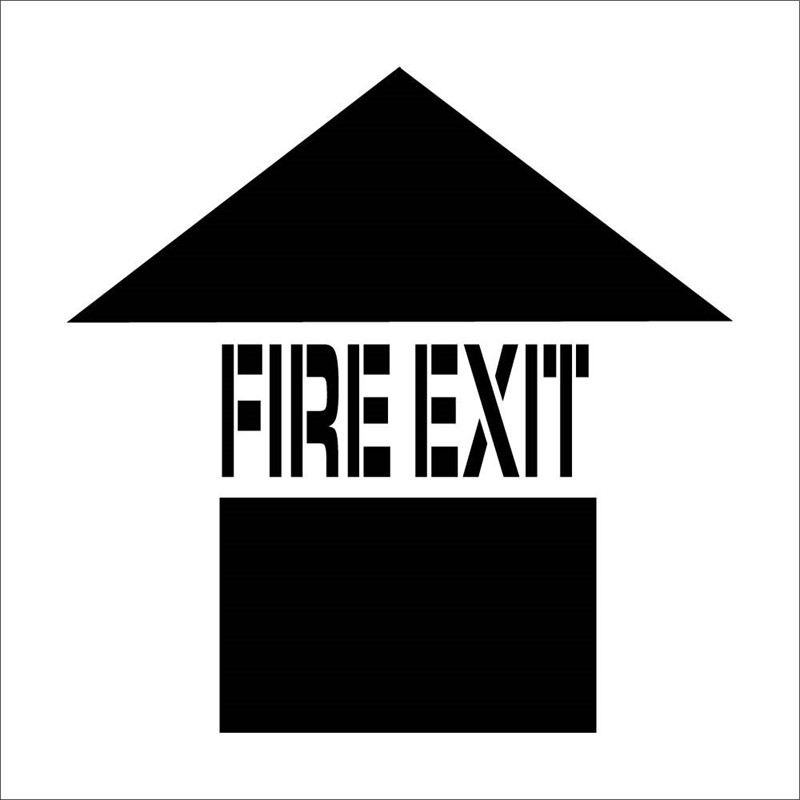 Fire Exit w/Up Arrow Plant Marking Stencil - 24"