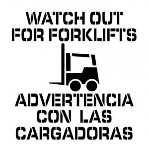 Watch Out for Forklifts Plant Marking Stencil - 24"