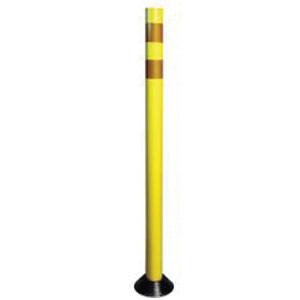 36" Round Delineator w/2-3 HI White Wraps, Black base