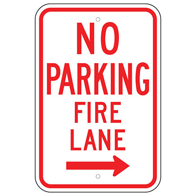 915122-4 Lyle Fire Lane Parking Sign, Sign Legend Fire Lane, MUTCD Code R7-2,  18 x 12 in