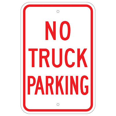 Aluminum No Truck Parking Sign