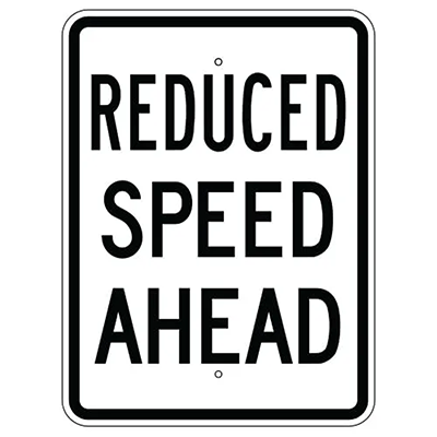 24" x 30" Aluminum REDUCED SPEED AHEAD Sign (R2-5A)