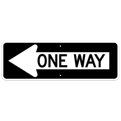 Aluminum ONE WAY - Left Arrow Sign (R6-2L)