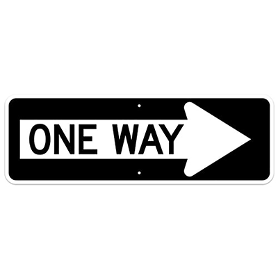 Aluminum ONE WAY - Right Arrow Sign (R6-2R)