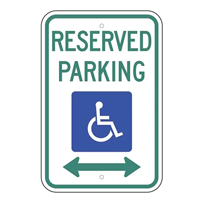 Aluminum Reserved Parking Sign (Arrows)
