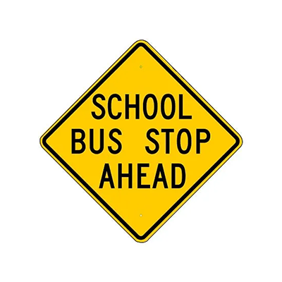 Aluminum School Bus Stop Ahead Sign (S3-1)