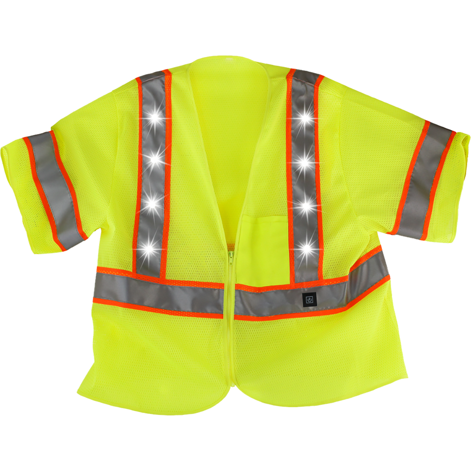 Class 3 Rechargeable LED Flashing Vest - Yellow