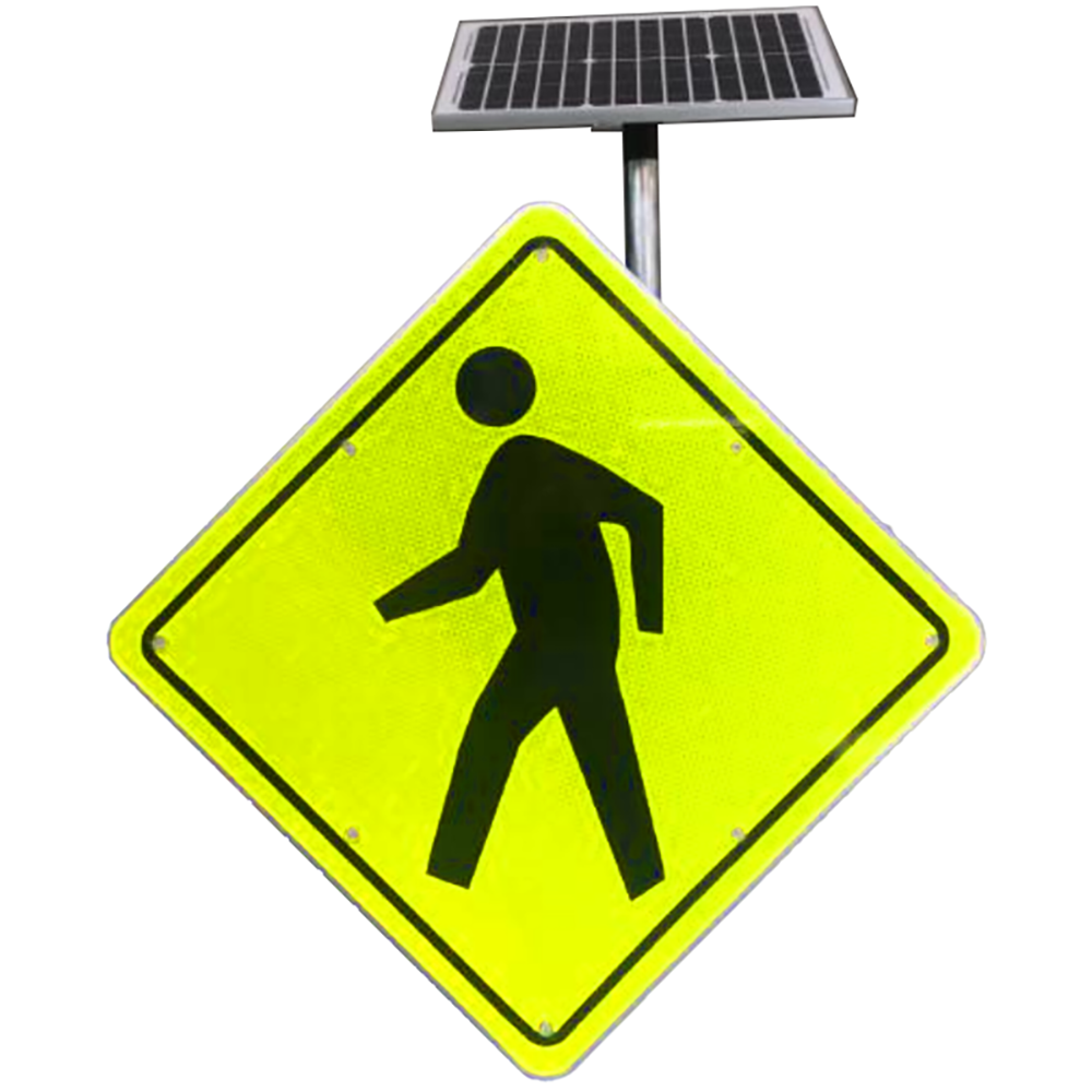 Economy Solar Powered Flashing LED PEDESTRIAN CROSSING Sign