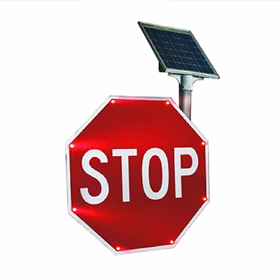 Economy Solar Powered Flashing LED STOP Sign