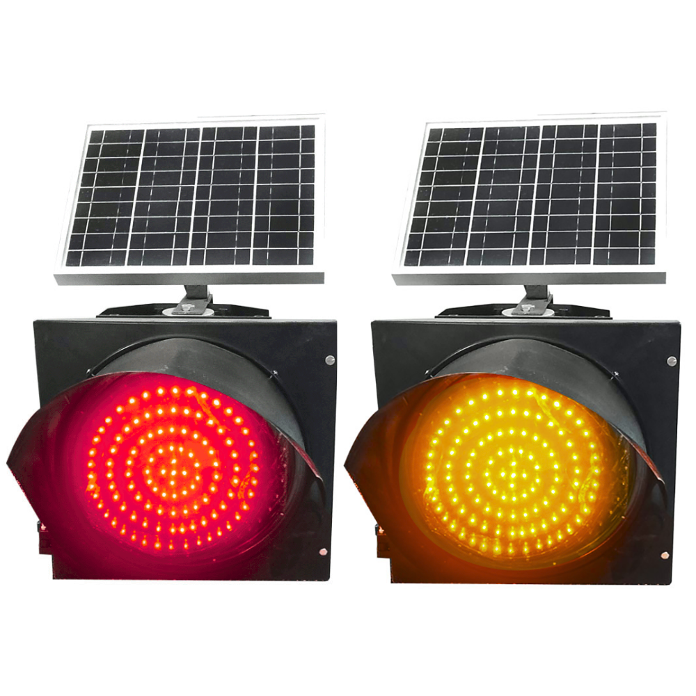 Economy Solar-Powered LED Flashing Beacon with Black Housing