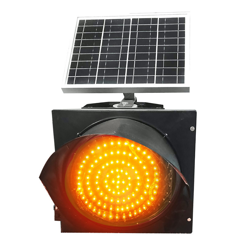 Amber Solar Powered LED Flashing Beacon (Black Housing)