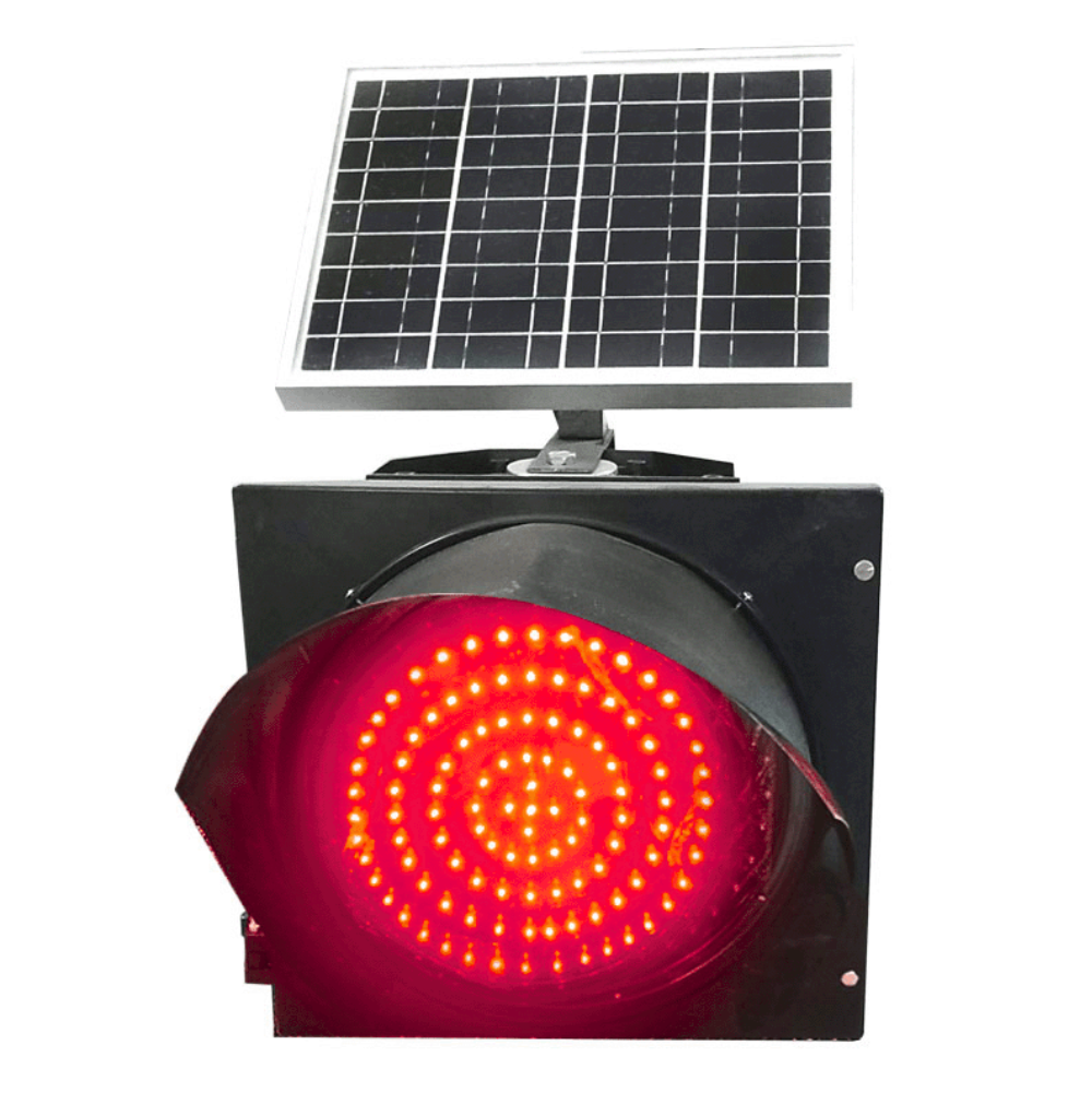 Red Solar Powered LED Flashing Beacon (Black Housing)