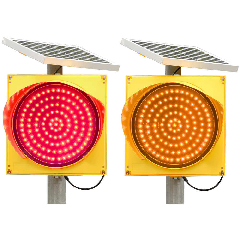 Economy Solar-Powered LED Flashing Beacon with Yellow Housing
