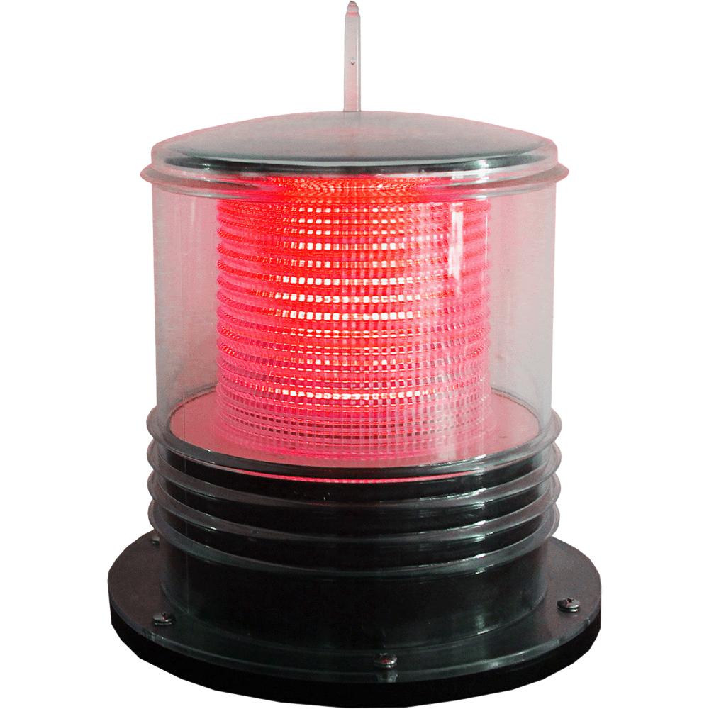 Red Solar-Powered Flashing Marine Beacon Light