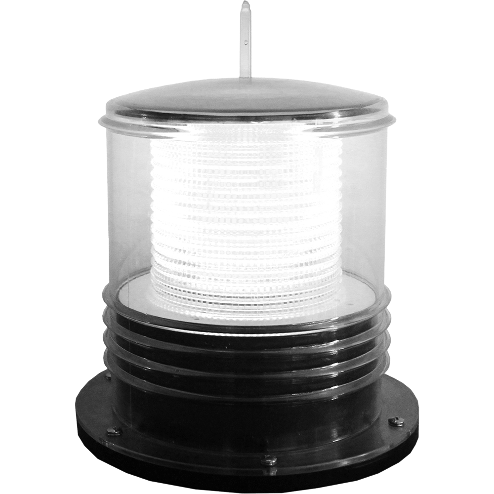 White Solar-Powered Flashing Marine Beacon Light