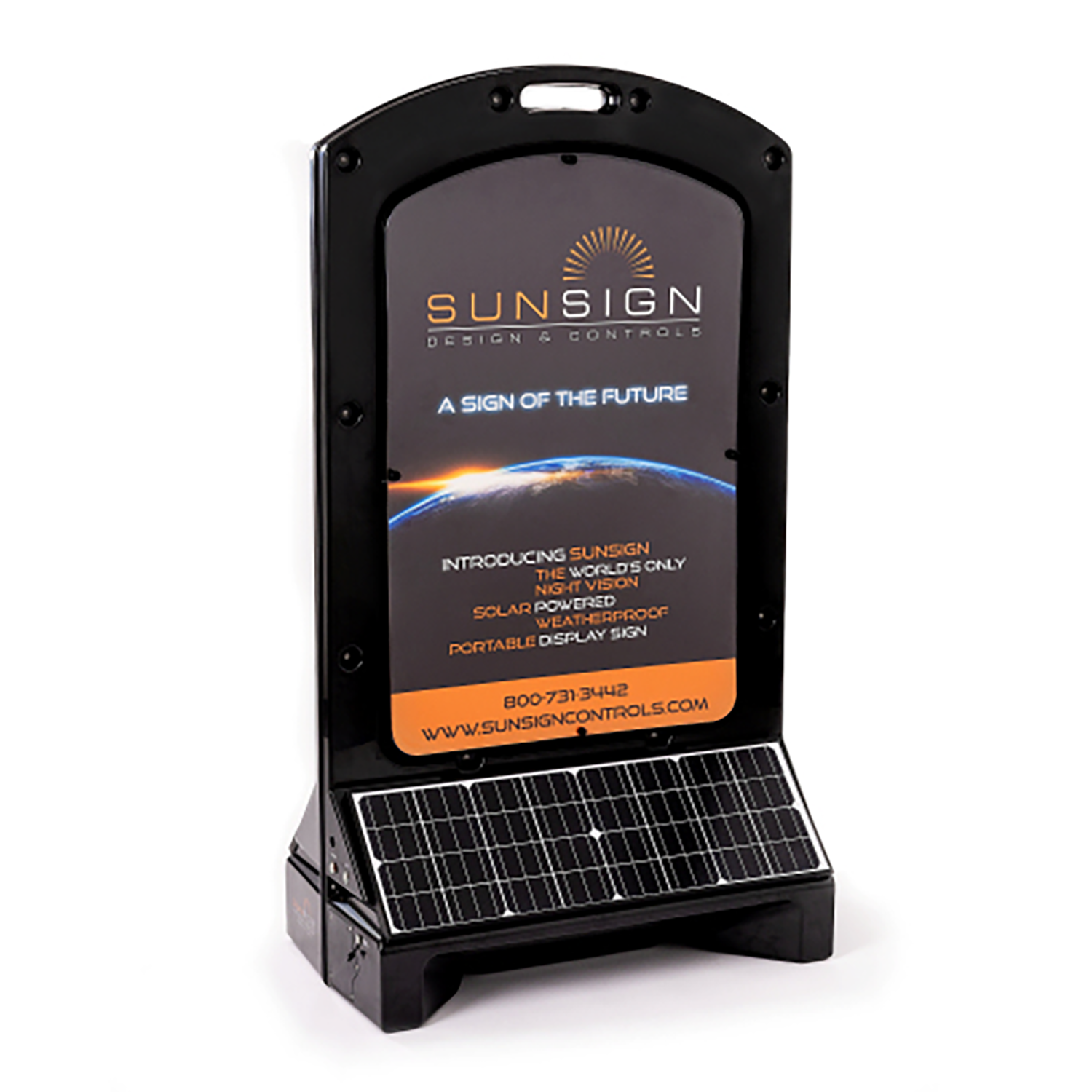 Solar-Powered Backlit Double-Sided Sign Stand
