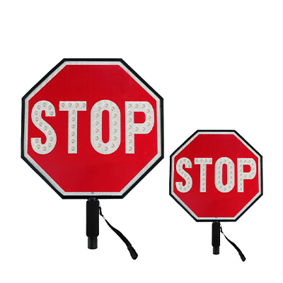 Economy 12" Flashing LED STOP-STOP Handheld Paddle Sign