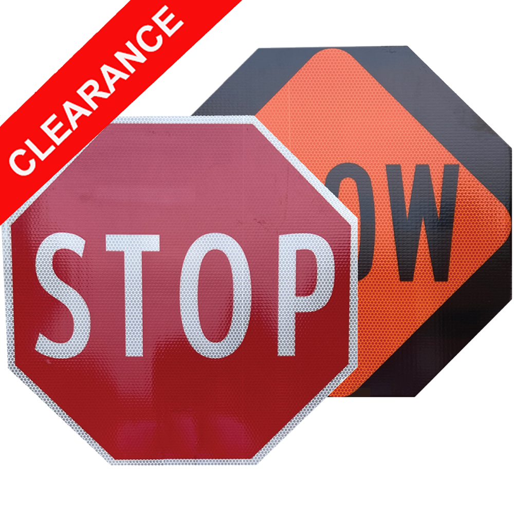 18" Corrugated Plastic STOP-SLOW Paddle (No Handle)