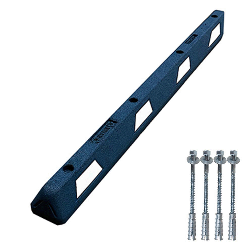 6' Handicap Blue Rubber Car Parking Stop - Concrete Hardware