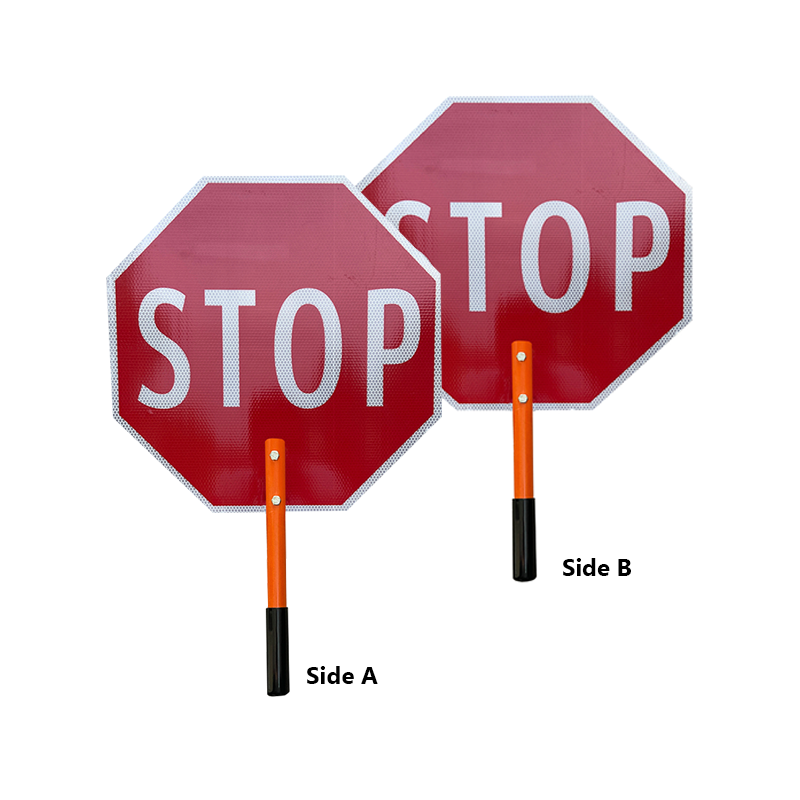 Standard Reflective 18" STOP-STOP Paddle (ABS Plastic) - Nylon Grip Handle