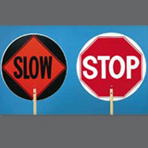 Non-Reflective 18" STOP/SLOW Paddle (ABS Plastic) - Wooden Handle