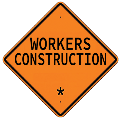 Aluminum Worker Construction Sign (W21-1A)
