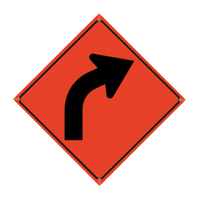 36" Non-Reflective Orange Vinyl Roll-Up Sign
