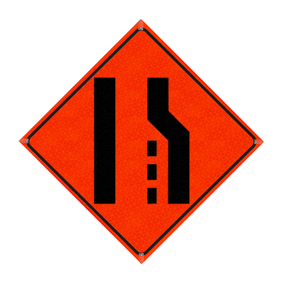 36" Reflective Orange Snap N Pack Foldable Roll-Up Sign