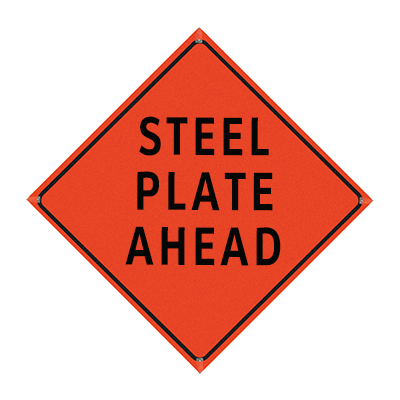 36" Non-Reflective Orange Vinyl Roll-Up Sign