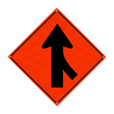 36" Reflective Orange Snap N Pack Foldable Roll-Up Sign