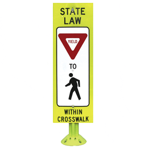 Yield Sign for Pedestrian Sign -  12" x 36"