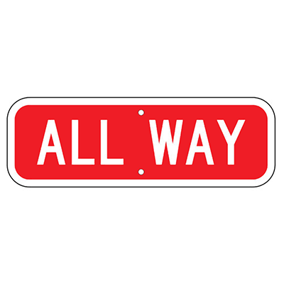 Aluminum ALL-WAY Intersection Sign (R1-3P)
