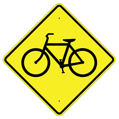 Aluminum Bicycle Crossing Sign (W11-1)