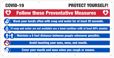 COVID-19 Protect Yourself Banner - Covid Sign