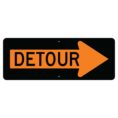 Aluminum Detour (Right) Sign (M4-10R)