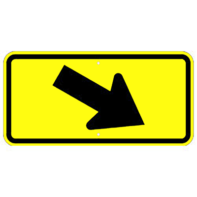 Aluminum Diagonal Arrow Sign - Right (W16-7R)