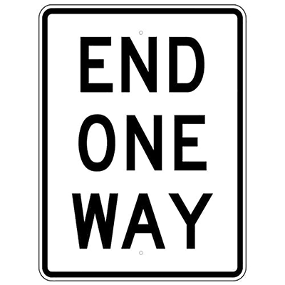 Aluminum END ONE WAY Sign (R6-7)