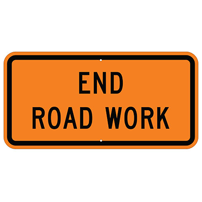 Aluminum End Road Work Sign (G20-2)