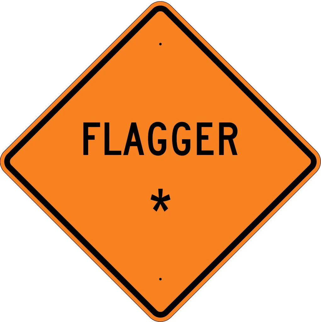 Aluminum Flagger Construction Sign (W20-7A)
