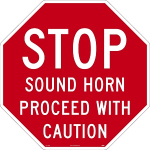 Stop Sound Horn Large Wall & Floor Sign